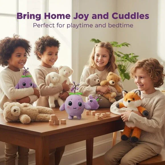 Unique Purple Plush Handmade Soft Stuffed Plum Doll Original Design Cute - Picture 6 of 6